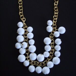 KJL Kenneth Jay Lane Fashion Show Gold Tone & White Bead Necklace/31 Inches/NEW!
